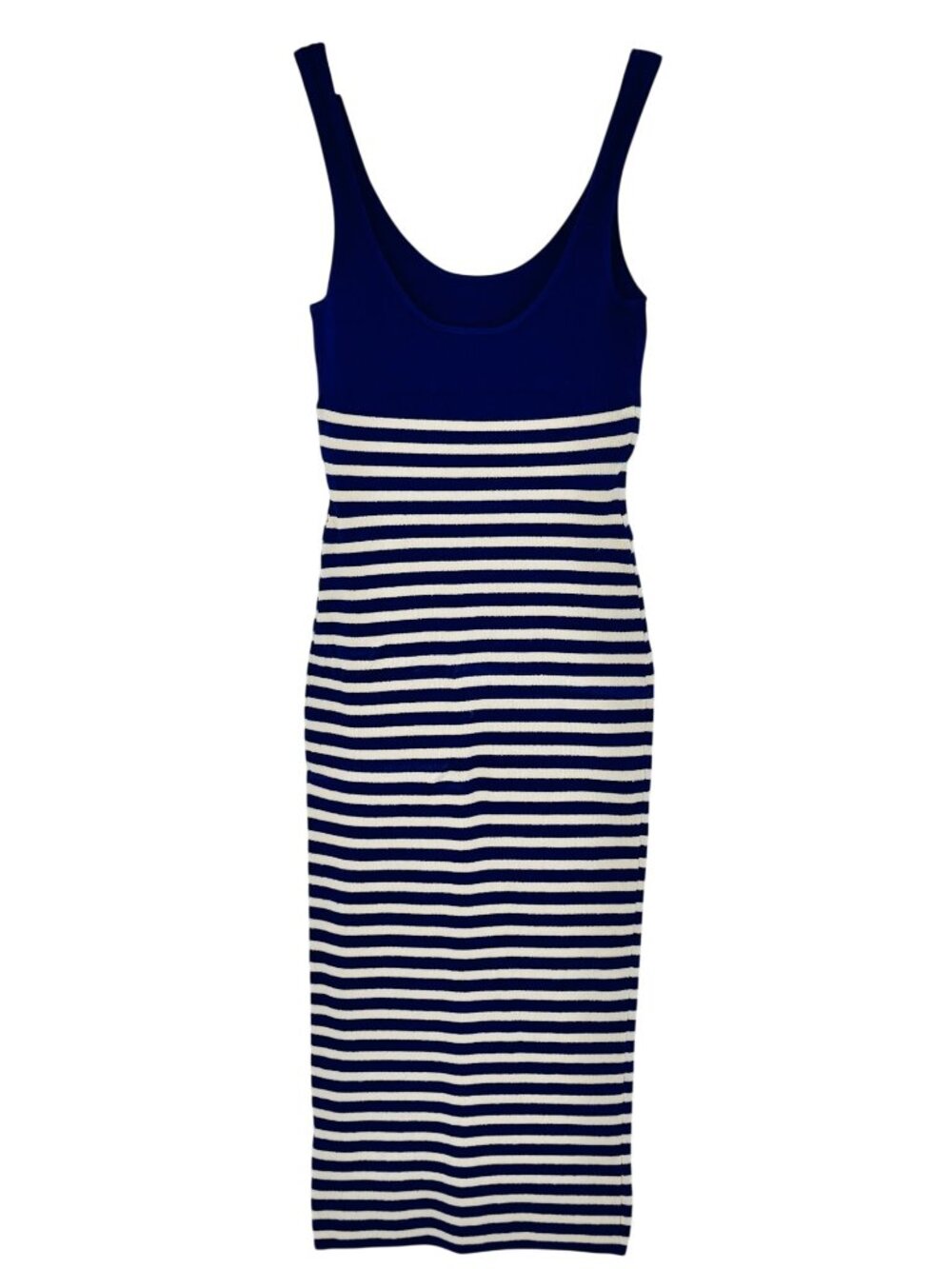 J.Crew Blue White Striped Stretch Knit Bodycon Midi Dress S| Nautical Minimalism - Picture 7 of 16